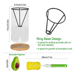 FENGSHOUNIAN bamboo base supports the elegant avocado vase display.