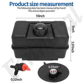 Fennoral 4-quart plastic fuel tank for reliable remote mounting on compatible engines.