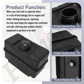High-quality plastic construction of the Fennoral 691993 fuel tank for durability.