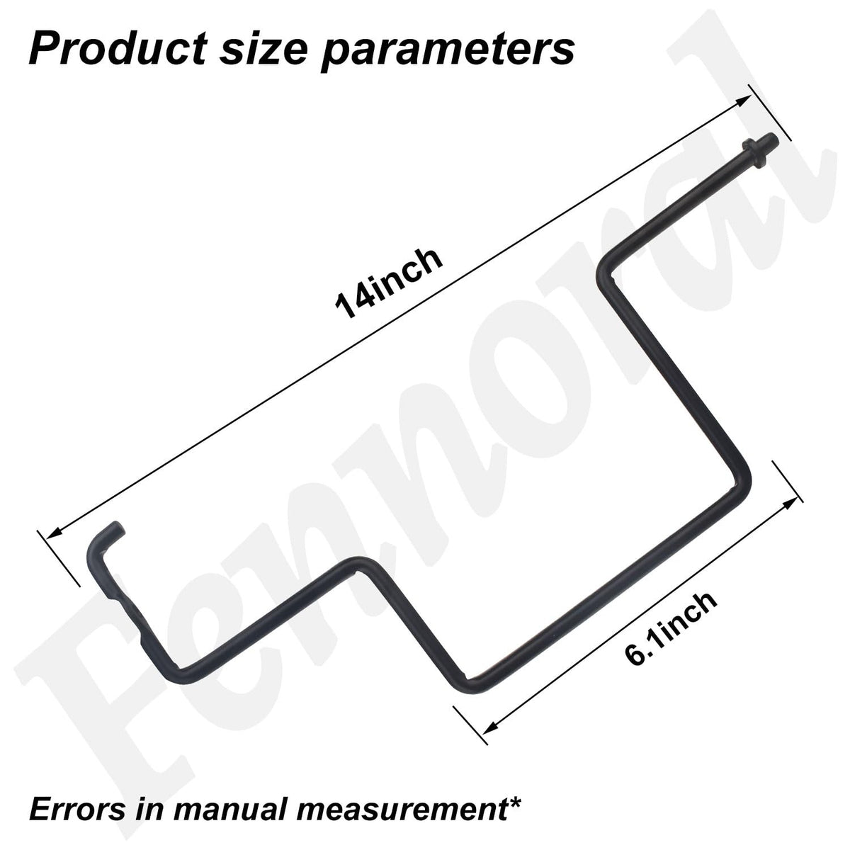 Fennoral belt keeper rod side view highlighting precise fit for compatible mowers