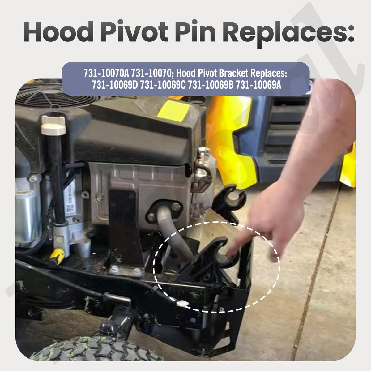 Fennoral Cub Cadet XT2-LX46 compatibility kit promotes reliable hood operation.