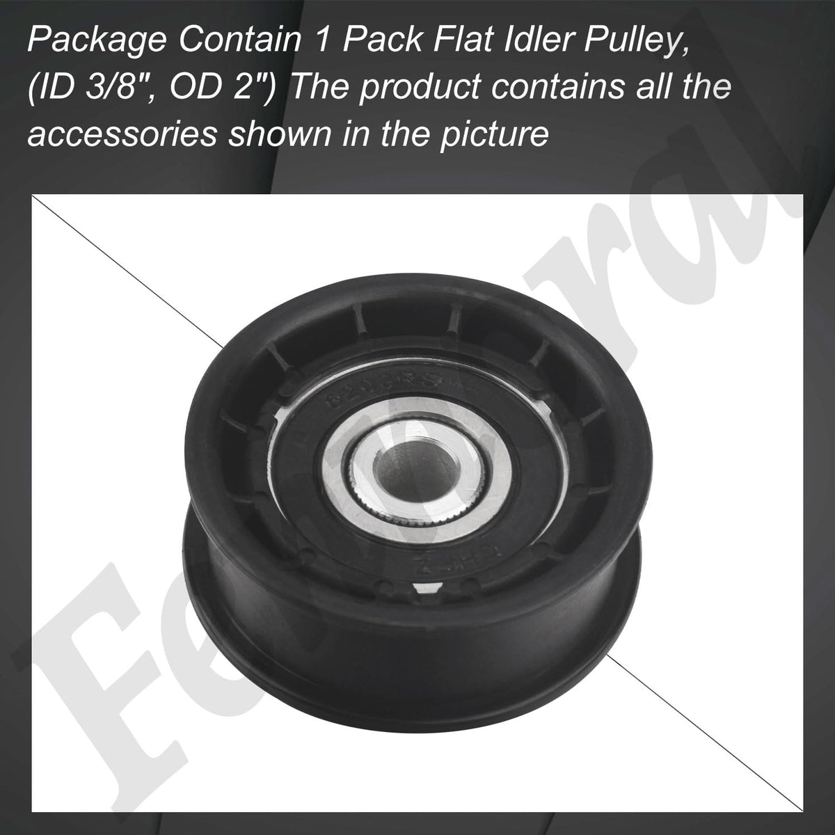 Fennoral flat idler pulley construction promotes lasting wear resistance.