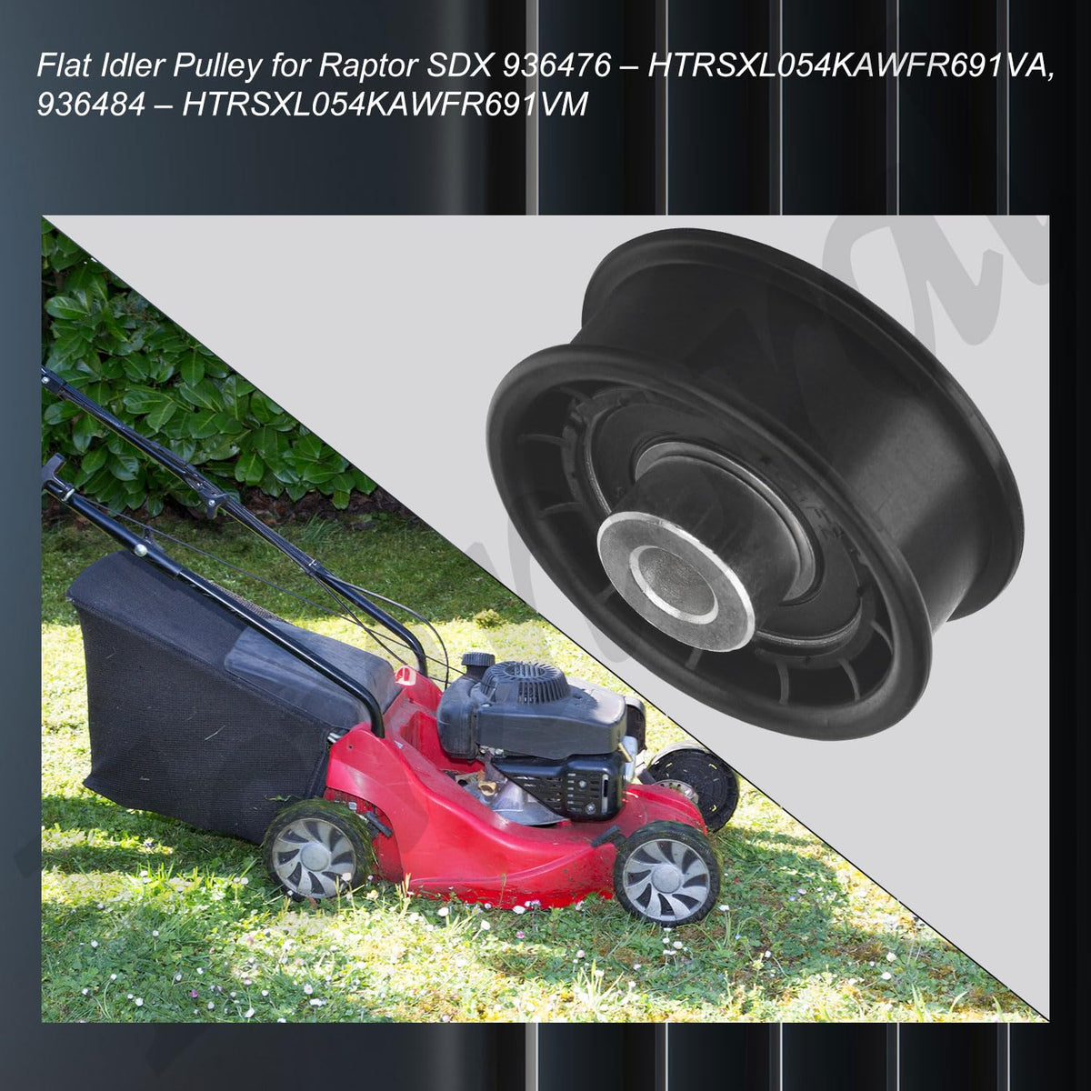 Fennoral 604491 in-use on mower offers smooth belt tracking.