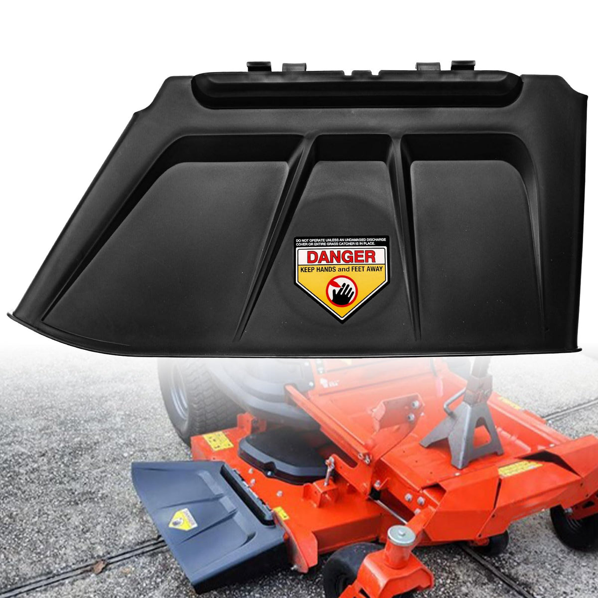 Fennoral chute keeps grass chips away from chassis for easier maintenance