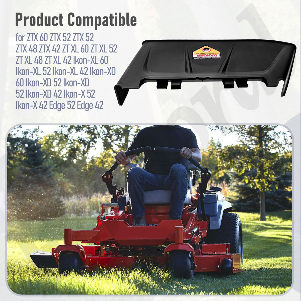 Fennoral side discharge chute on ZT XL 60, durable debris resistance