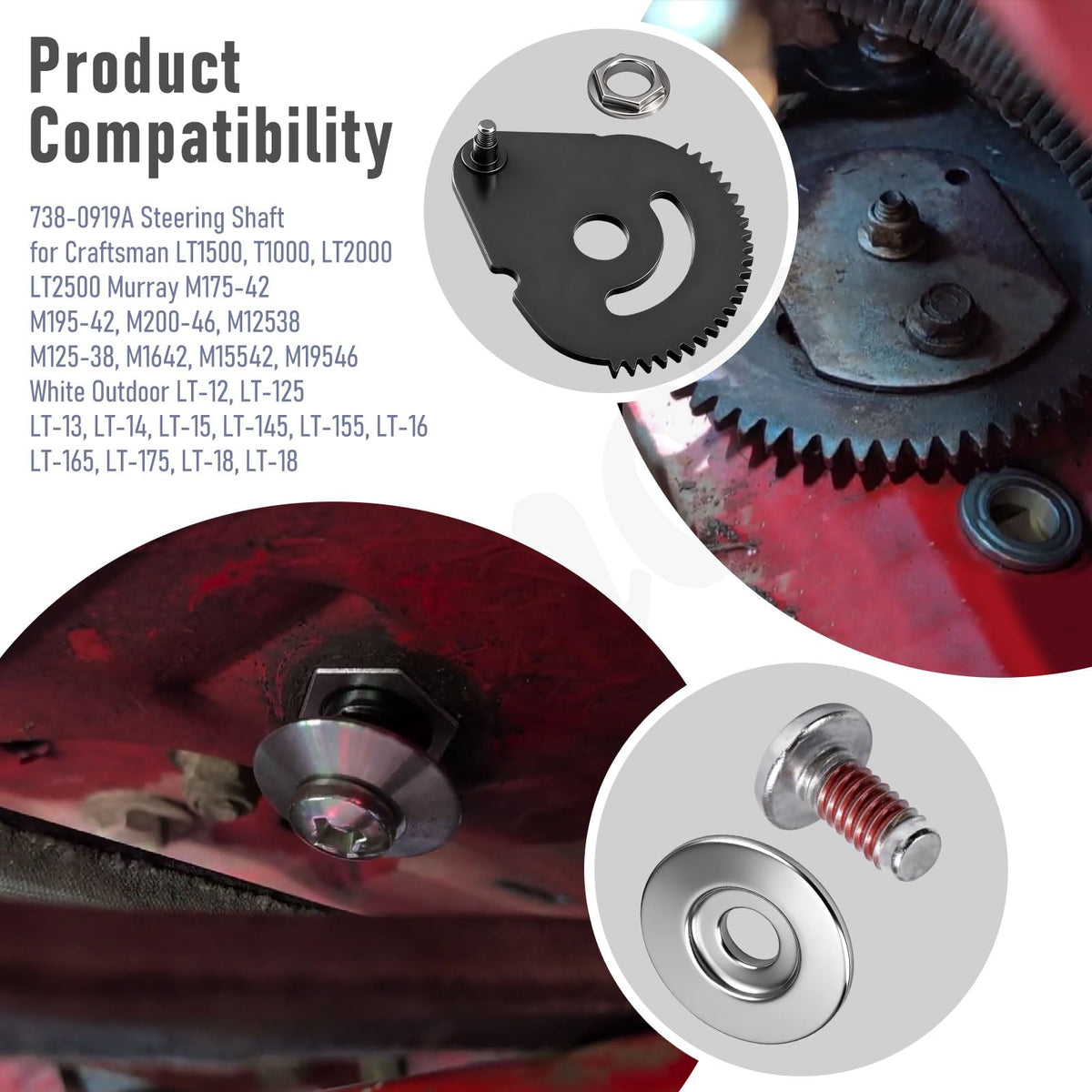 Fennoral steering rod cap and screw set for secure fitment
