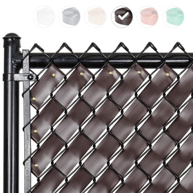 Fenpro easy-installation chainlink privacy slats in brown finish