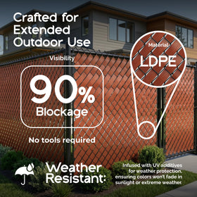 Fenpro privacy slats brown for chainlink fence, close-up showing texture and private look