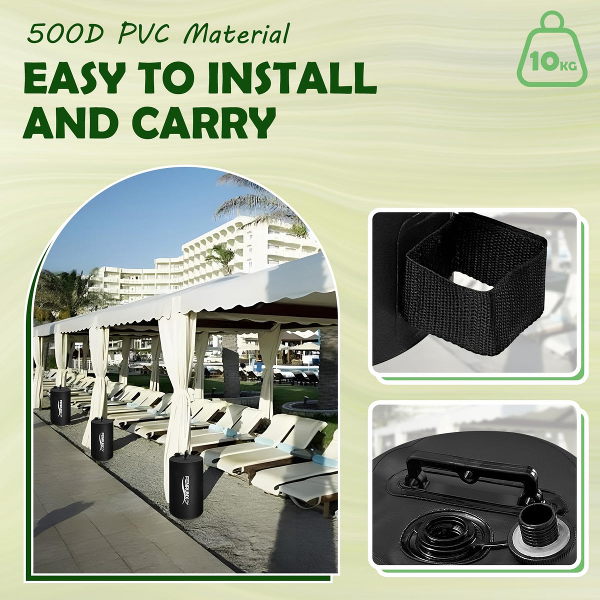 FENRUNXU 500D PVC construction resists cracking for long-lasting use.