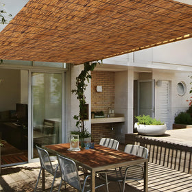 Fenrunxu backyard privacy screen along railing enhances seclusion and style.
