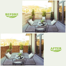 Fenrunxu outdoor shade solution reduces sun heat for a cooler seating area.