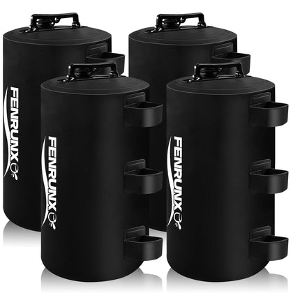 FENRUNXU water weight bag filled to 88 lbs secures canopy in windy conditions.