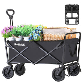 FENSMILE collapsible wagon unfolded for easy transport of gear and supplies
