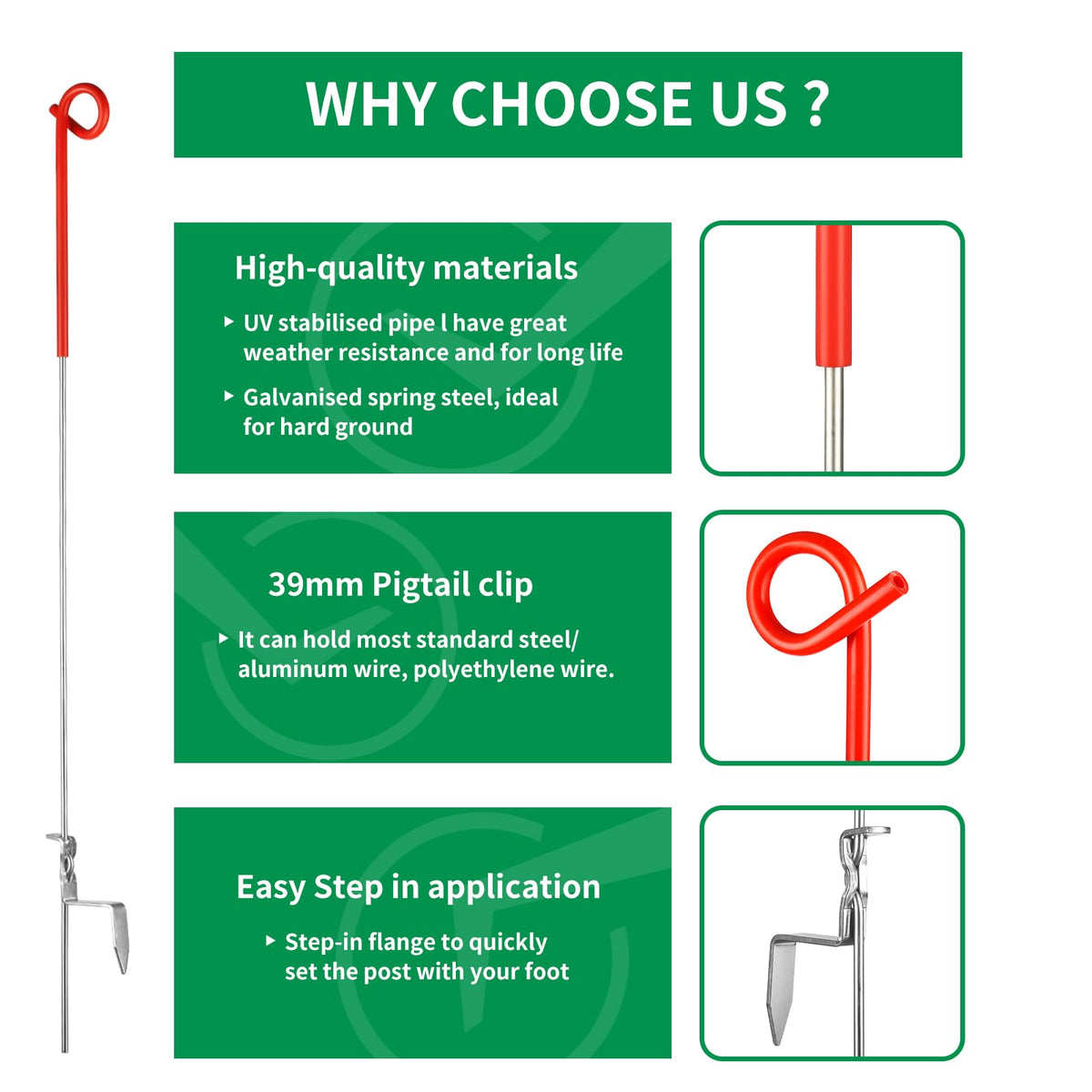 FENSMILE Step-in post illustrating quick and easy installation