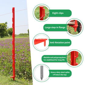 FENSMILE step-in post with ground spike for stable installation.