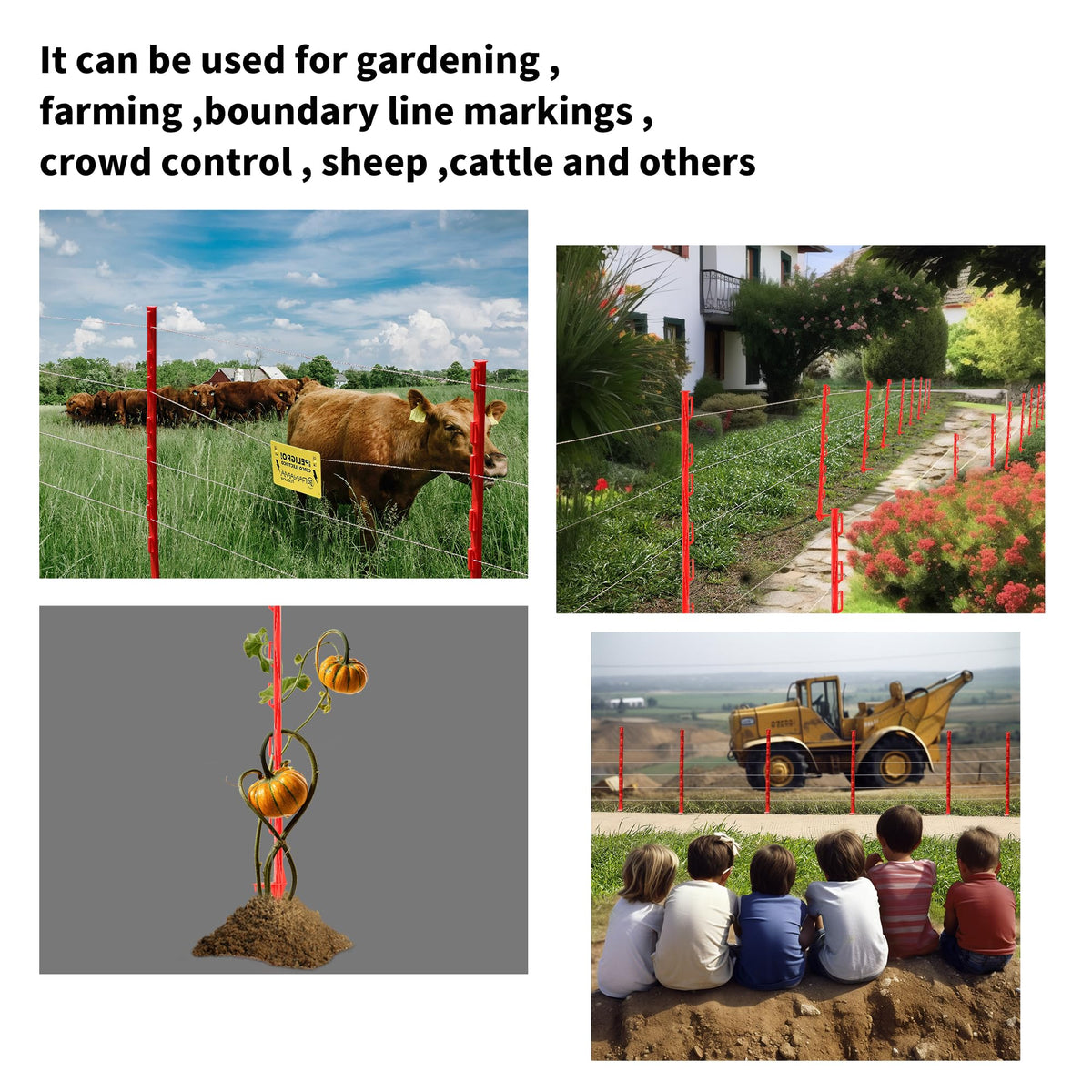 FENSMILE versatile posts for gardening, farming, and boundary marking.