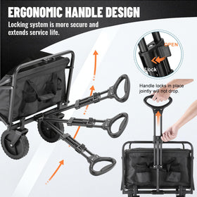 FENSMILE wagon with stand design stays upright on rough surfaces