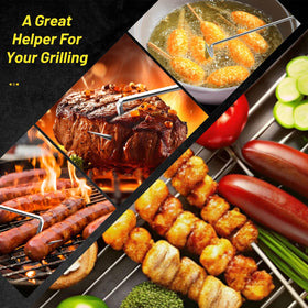 Fenteer BBQ Meat Turner Hook hanging rope enables neat storage.