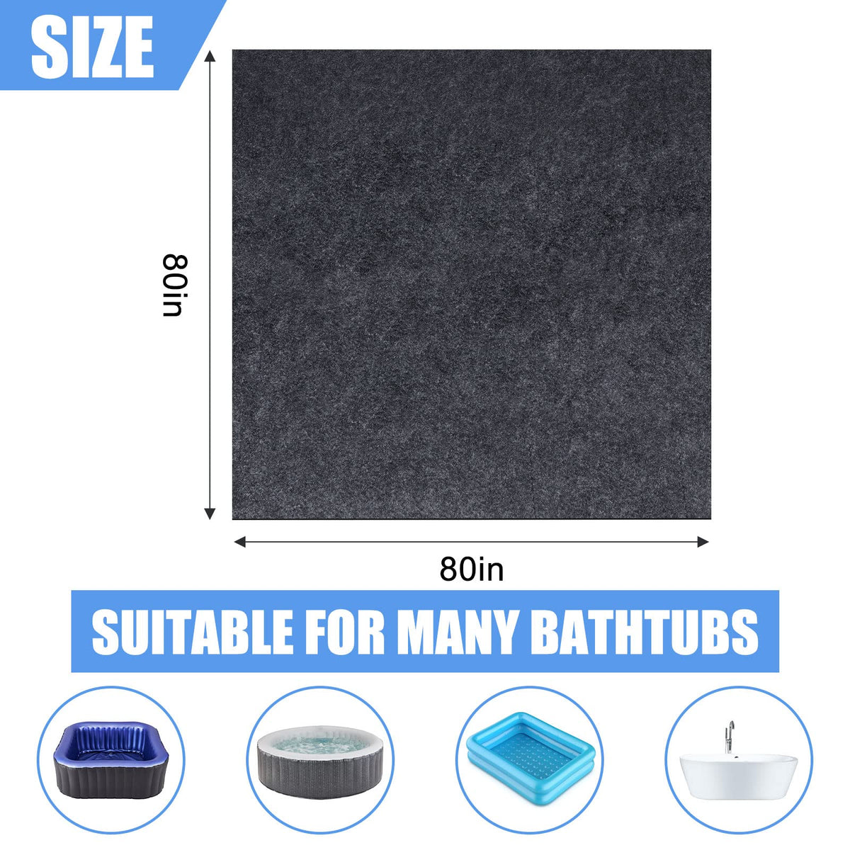 Fenxam hot tub mat shows felt surface absorbing moisture.