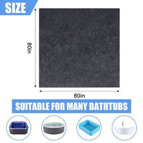 Fenxam hot tub mat shows felt surface absorbing moisture.