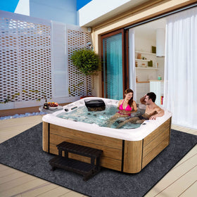Fenxam hot tub mat protects floors from moisture and oil spills.