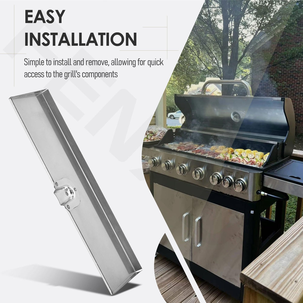FENXDN 62765 heat shield easy installation on Weber Genesis