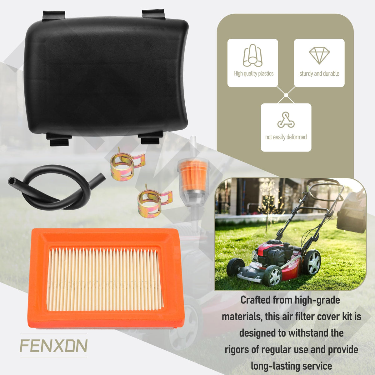 FENXDN air filter cover kit broad compatibility with Kohler XT675 and XT650 engines.