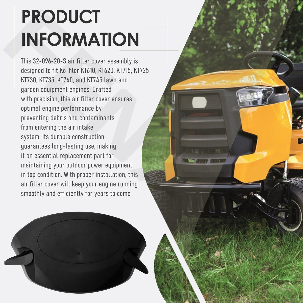 FENXDN air filter cover for Koehler KT730 improves engine protection during use