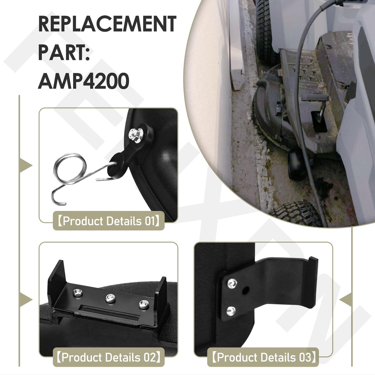 FENXDN AMP4200 mulch plug installation step near the discharge area
