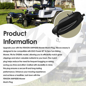 FENXDN AMP4200 mulch plug mounted on a 42-inch ZT mower