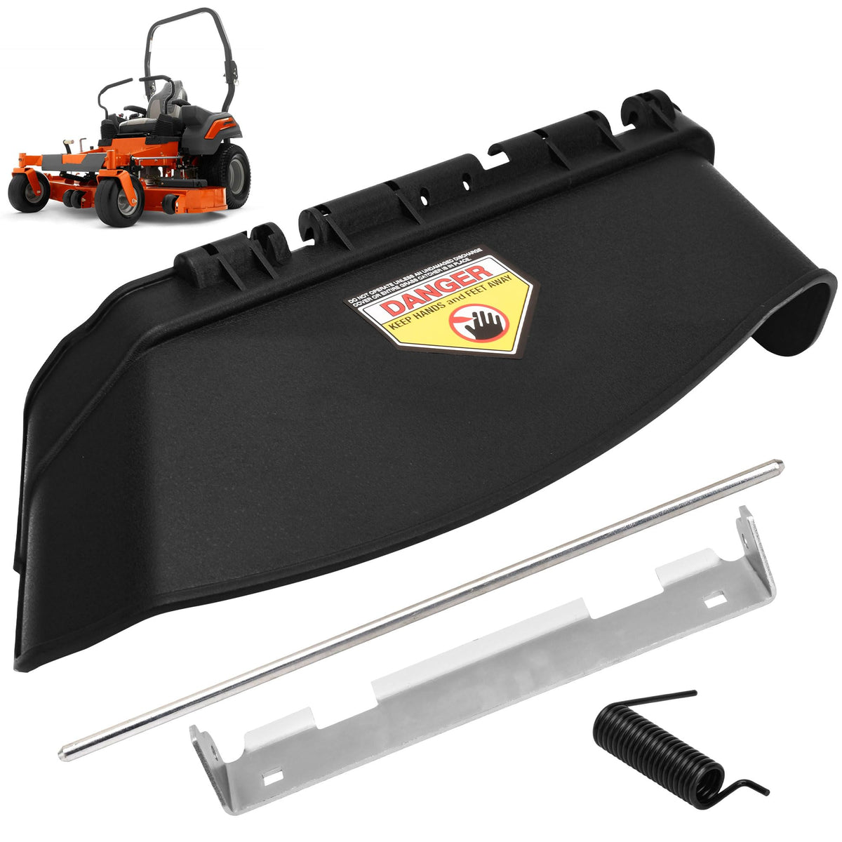 FENXDN discharge chute on Cub Cadet RZT deck for improved fit and debris flow