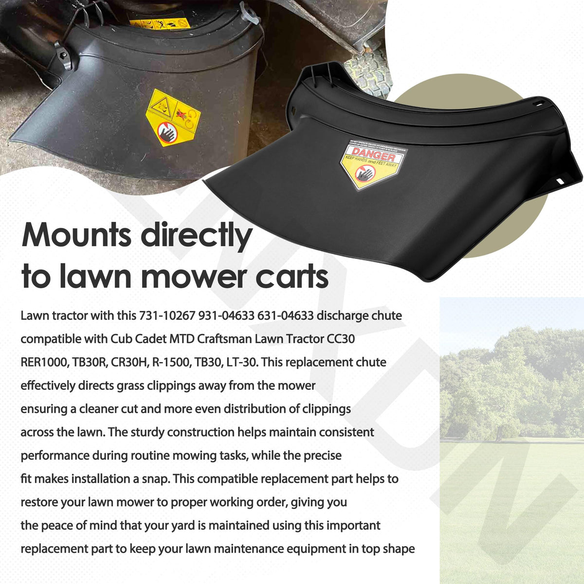 FENXDN discharge chute installation mount point shows easy attachment