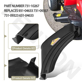 FENXDN discharge chute side view on TB30R demonstrates quick mounting