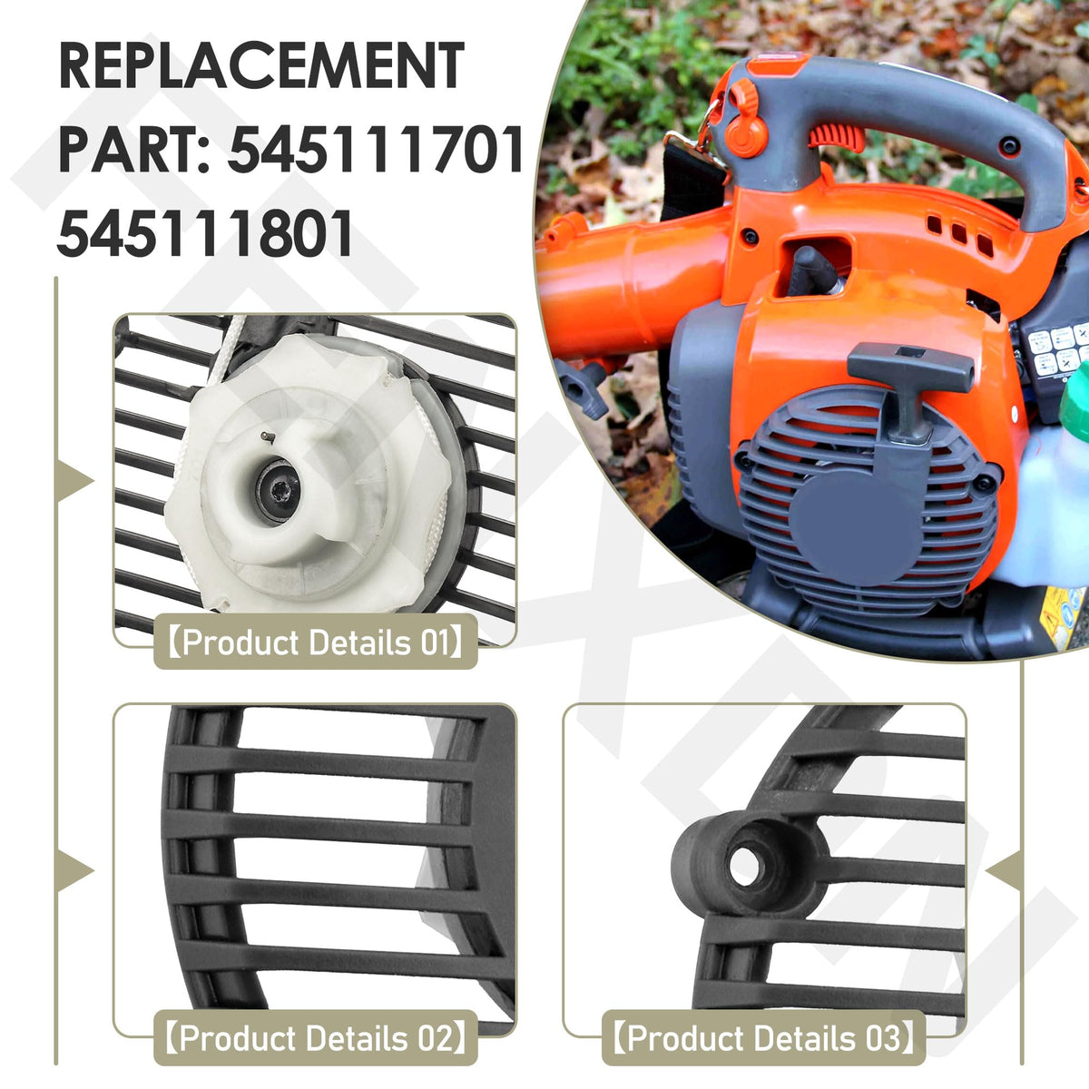 FENXDN recoil starter housing for Husqvarna HVA125BVX, durable, easy swap