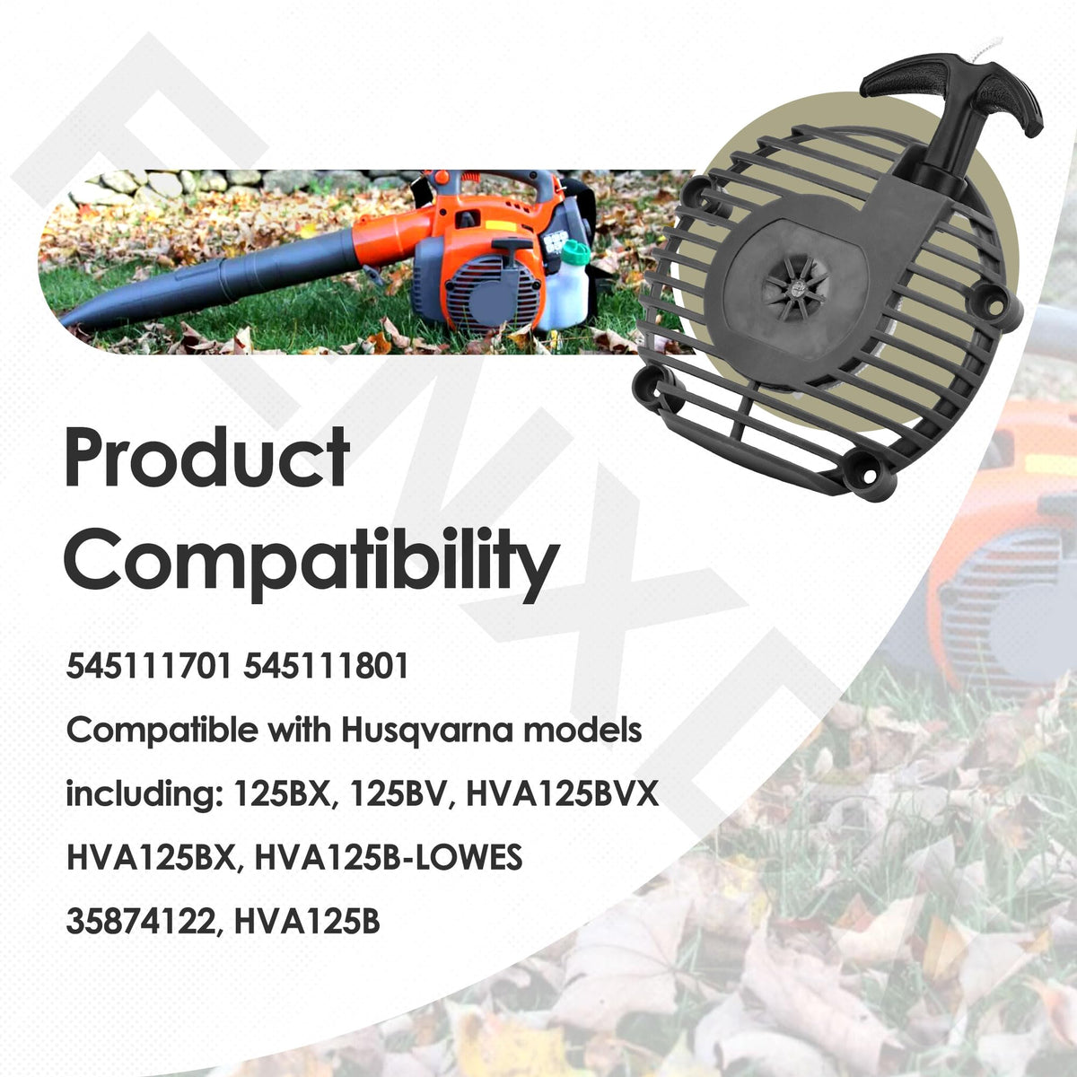 FENXDN recoil starter housing for Husqvarna HVA125BX, reliable starting component