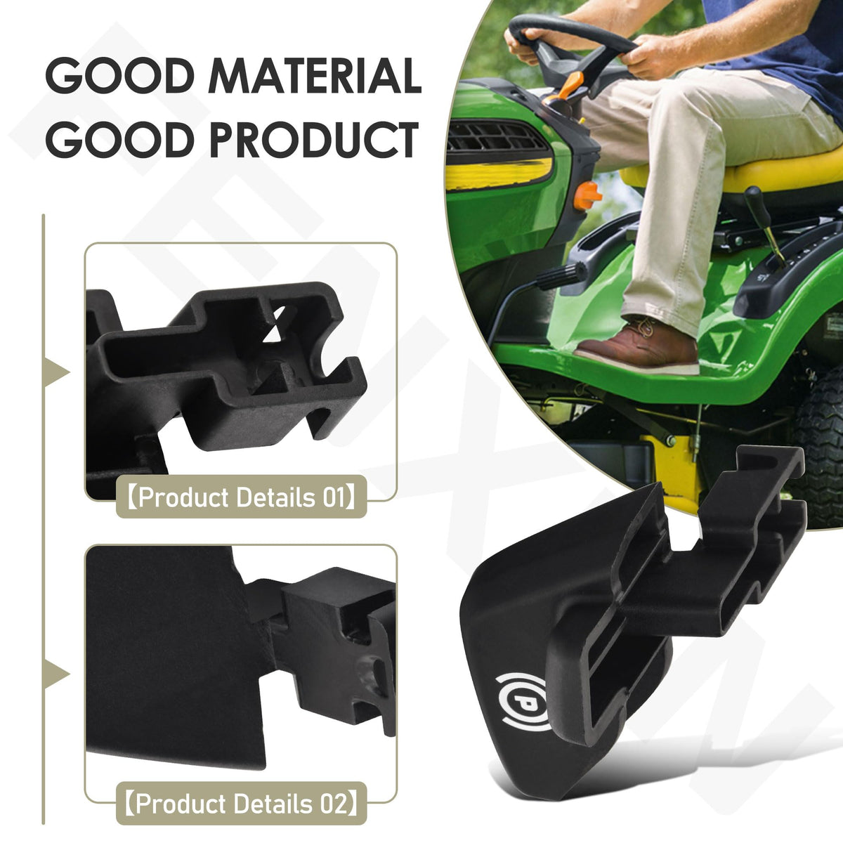 FENXDN parking brake handle close-up, ergonomic grip designed for secure, comfortable engagement