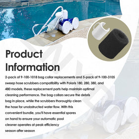 FENXDN sweep hose scrubber compatible with Polaris 180-3900 Sport models