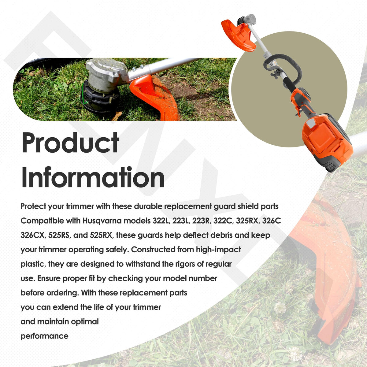 FENXDN trimmer guard shield for Husqvarna 322C provides reliable debris protection