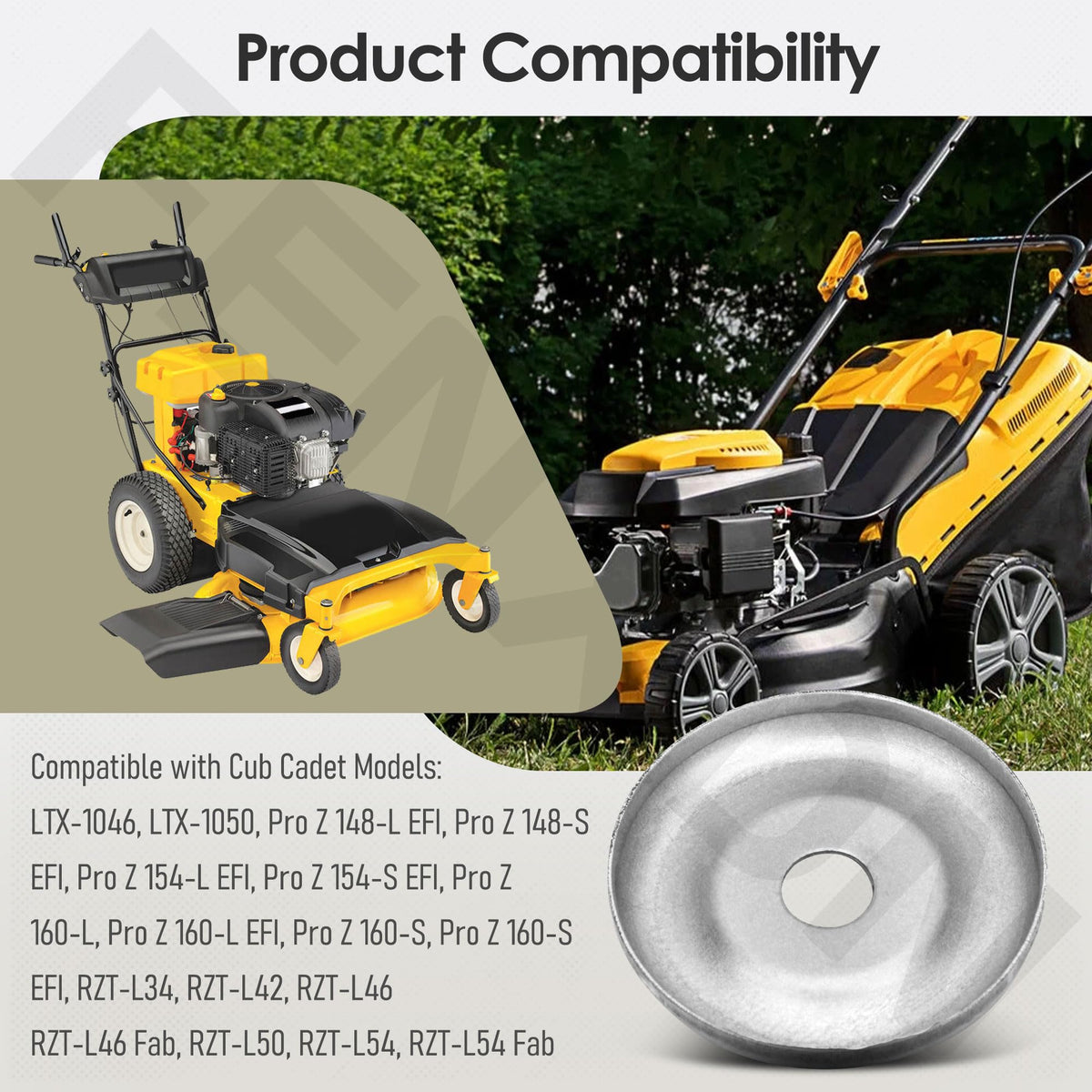 FENXDN XT1-LT deck idler cap for broad Cub Cadet compatibility