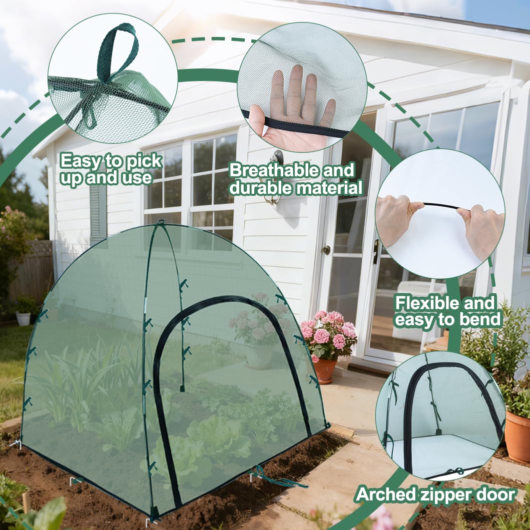 Feoang plant tent shows zipper access for easy plant care.