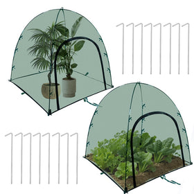 Feoang large plant cover mesh shields vegetables outdoors from pests.