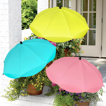 Feoang plant umbrella with a 26-inch canopy protecting potted plants from strong sun.