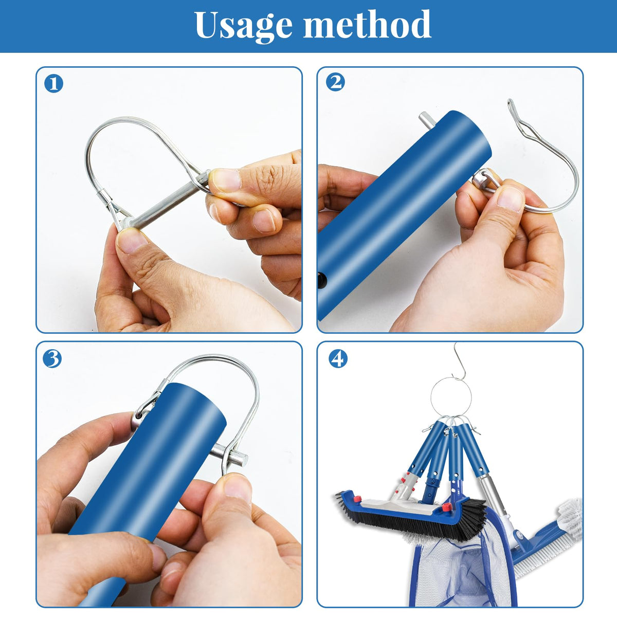 Feoang S-shaped hook facilitates secure placement and flexible storage.