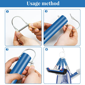 Feoang S-shaped hook facilitates secure placement and flexible storage.