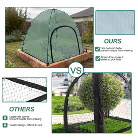 Feoang outdoor mesh enclosure keeps small animals away.