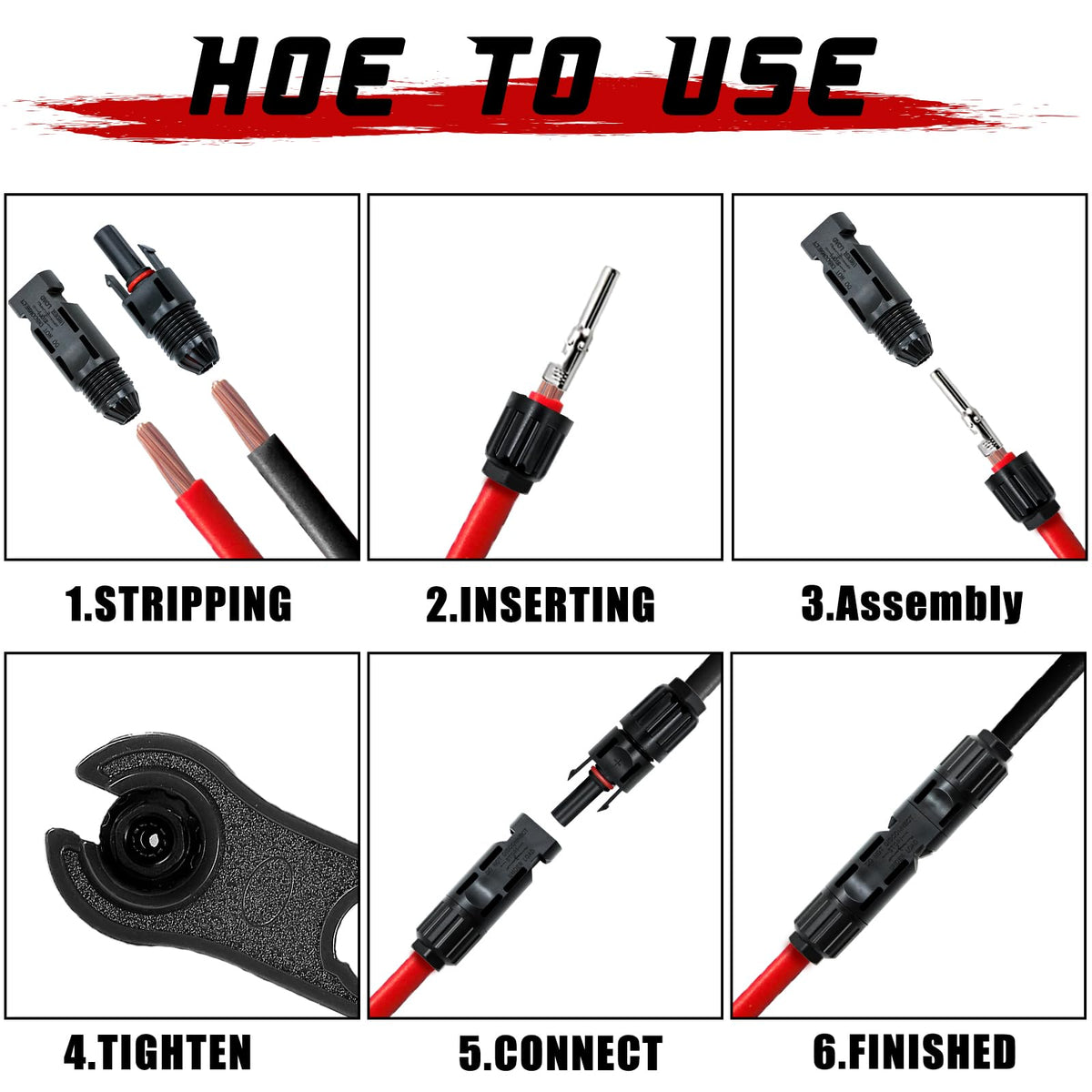 Feotech connectors kit includes pins and spanners for quick installation.