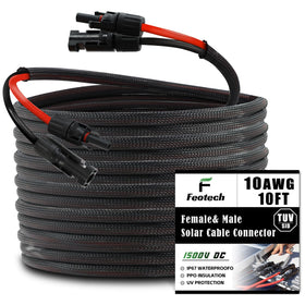 Feotech Twin Wire IP67 connector close-up for rugged outdoor solar use.