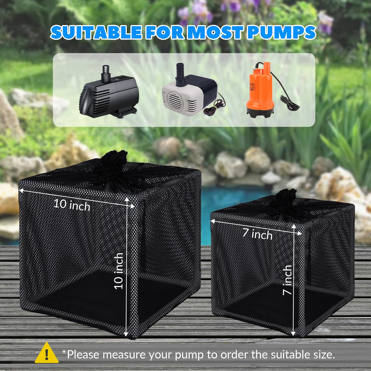 FEOXSHAL Pond Filter Box pump barrier protects equipment from debris and clogs.