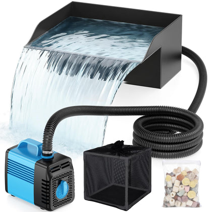 feoxshal pond waterfall spillway box 8in shown for easy backyard installation