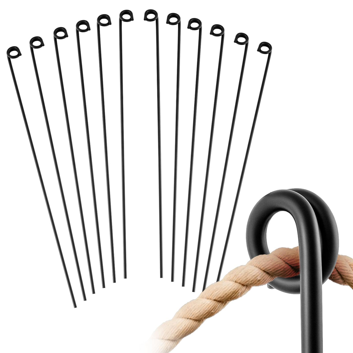 Ferraycle rope stake borders a garden bed for durable boundaries.
